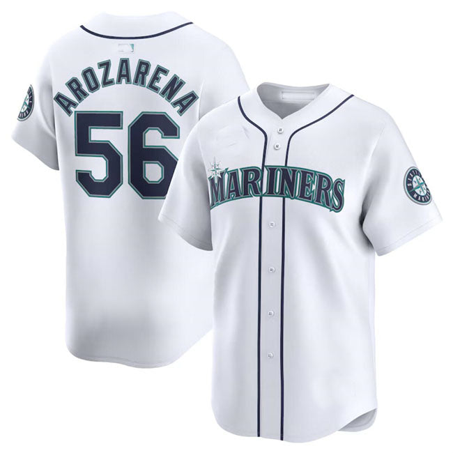 Seattle Mariners #56 Randy Arozarena White 2024 Home Limited Stitched Baseball Jersey baseball jersey product view 1