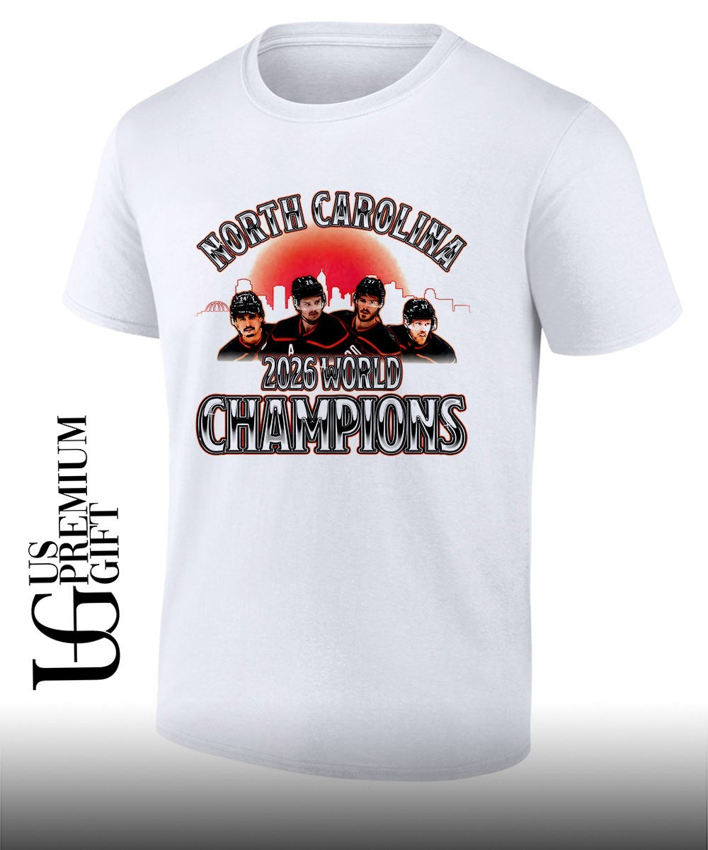 Sebastian Aho Andrei Svechnikov Martin Necas Brent Burns North Carolina Hurricanes NHL 2026 World Champions shirt - T-Shirt, Sweatshirt, Hoodie