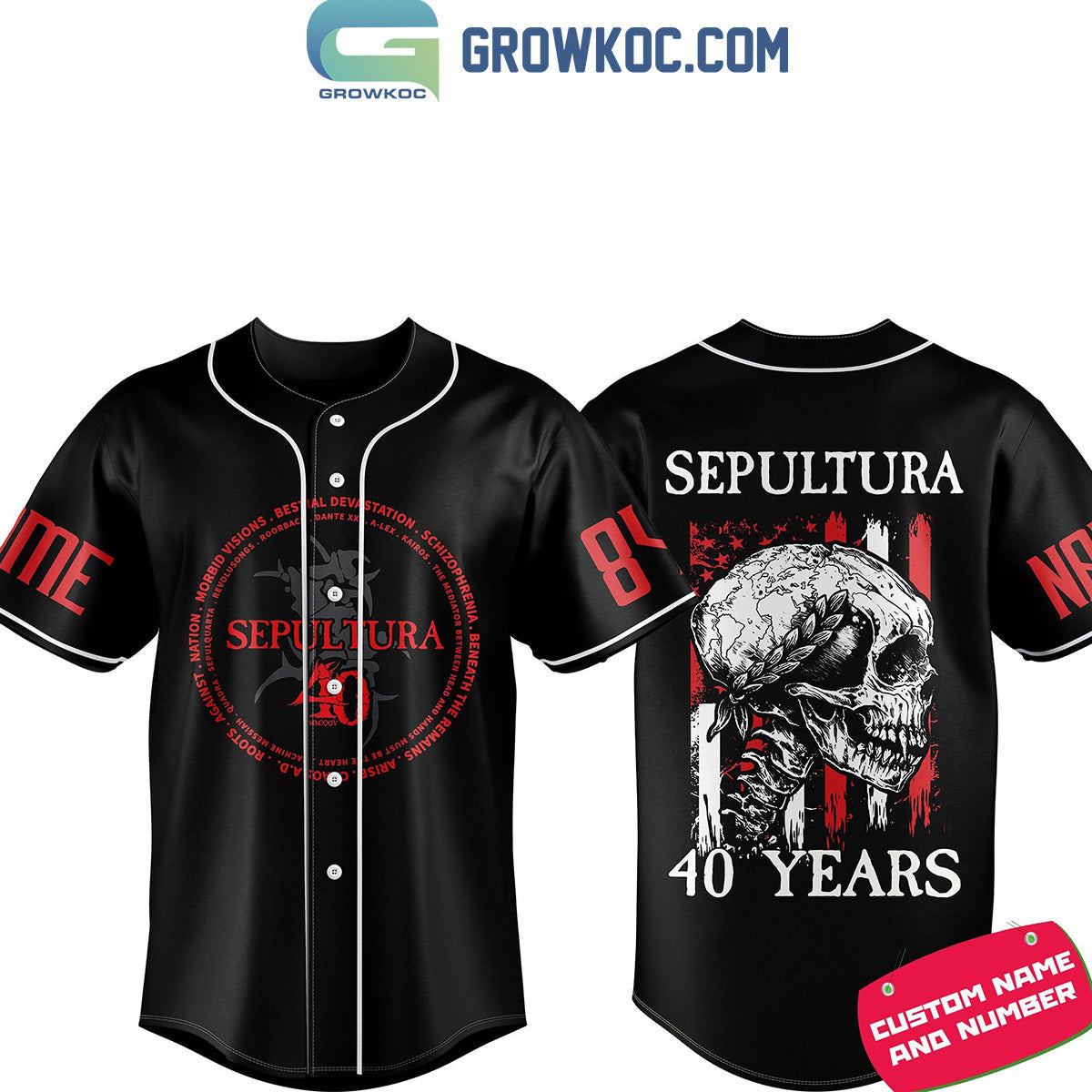 Sepultura 40 Years Morbid Visions Personalized Baseball Jersey Unisex T-shirt, Sweatshirt, Hoodie, Long Sleeve Tee - T-Shirt, Sweatshirt, Hoodie