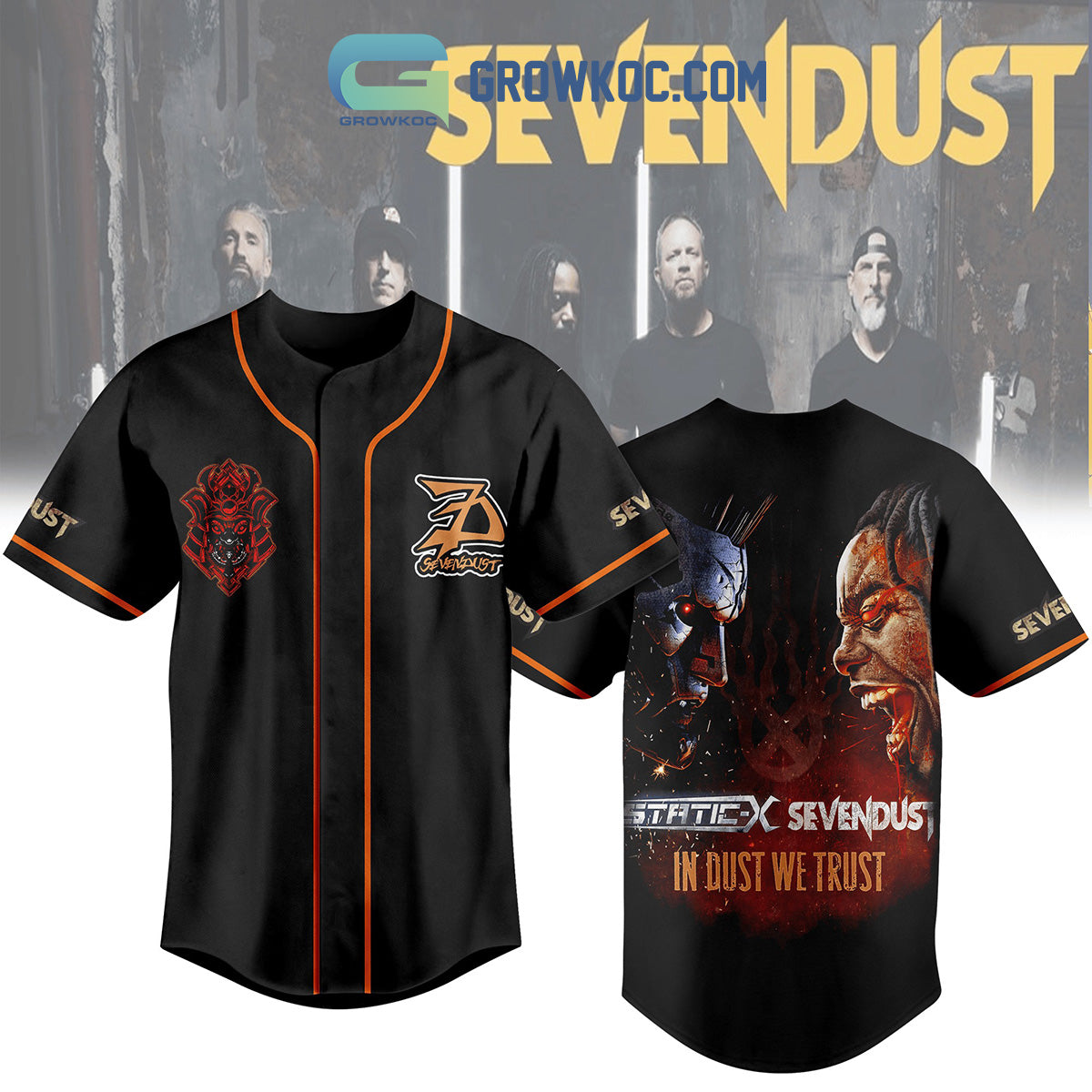 Sevendust In Dust We Trust Baseball Jersey Unisex T-shirt, Sweatshirt, Hoodie, Long Sleeve Tee - T-Shirt, Sweatshirt, Hoodie