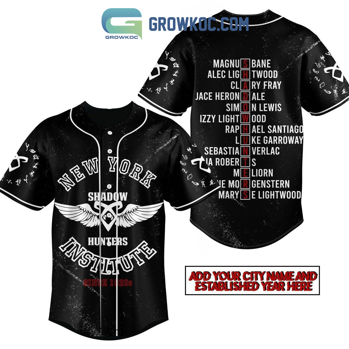 Shadow Hunters New York Institute Sicne 1920s Personalized Baseball Jersey Unisex T-shirt, Sweatshirt, Hoodie, Long Sleeve Tee - T-Shirt, Sweatshirt, Hoodie