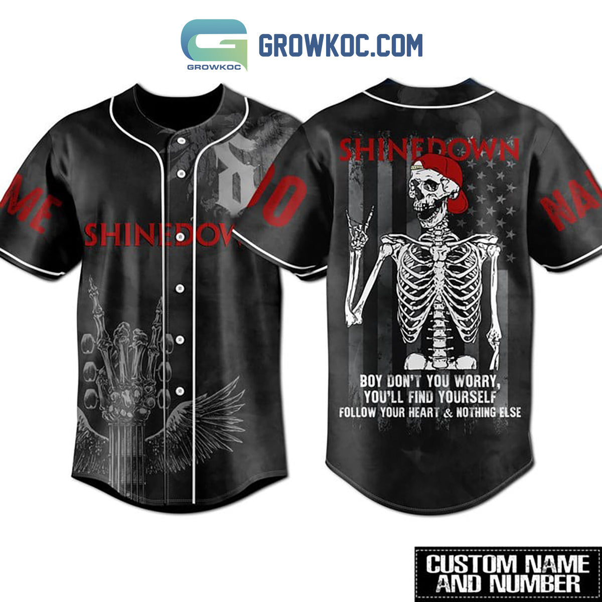 Shinedown But Dont You Worry Fan Personalized Baseball Jersey Unisex T-shirt, Sweatshirt, Hoodie, Long Sleeve Tee - T-Shirt, Sweatshirt, Hoodie