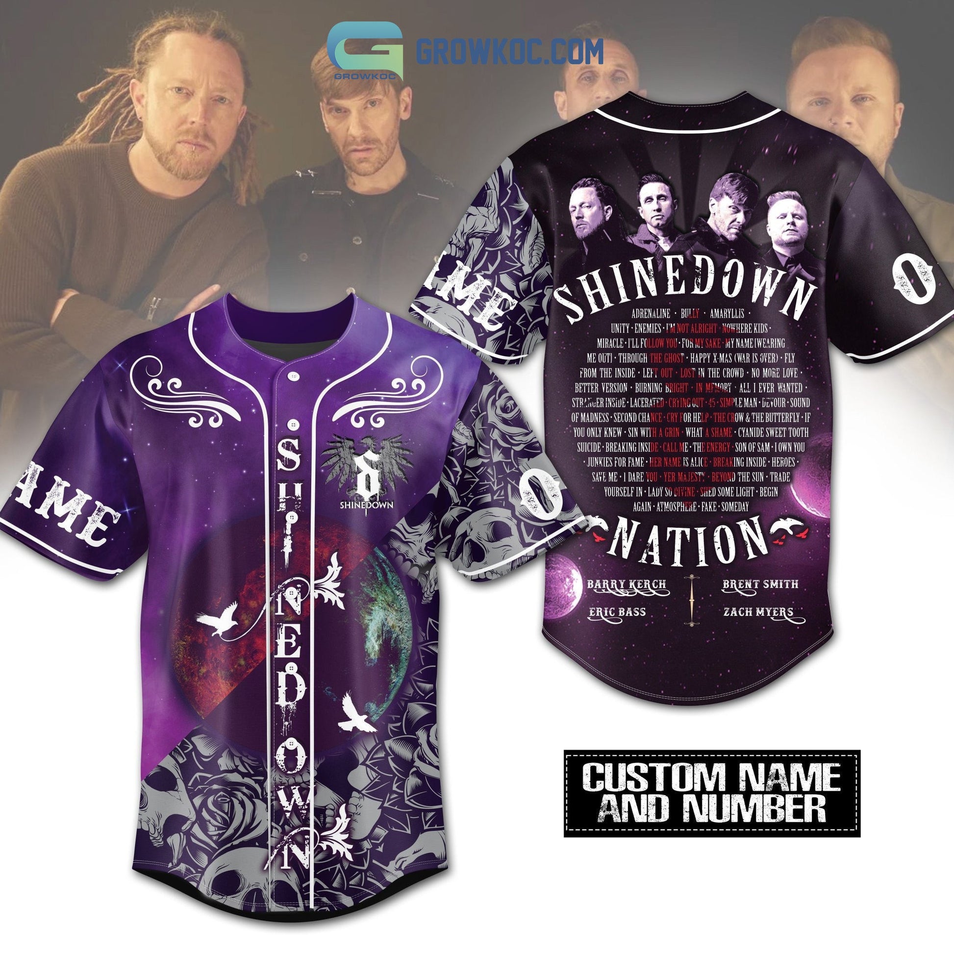 Shinedown Nation Personalized Baseball Jersey Unisex T-shirt, Sweatshirt, Hoodie, Long Sleeve Tee - T-Shirt, Sweatshirt, Hoodie