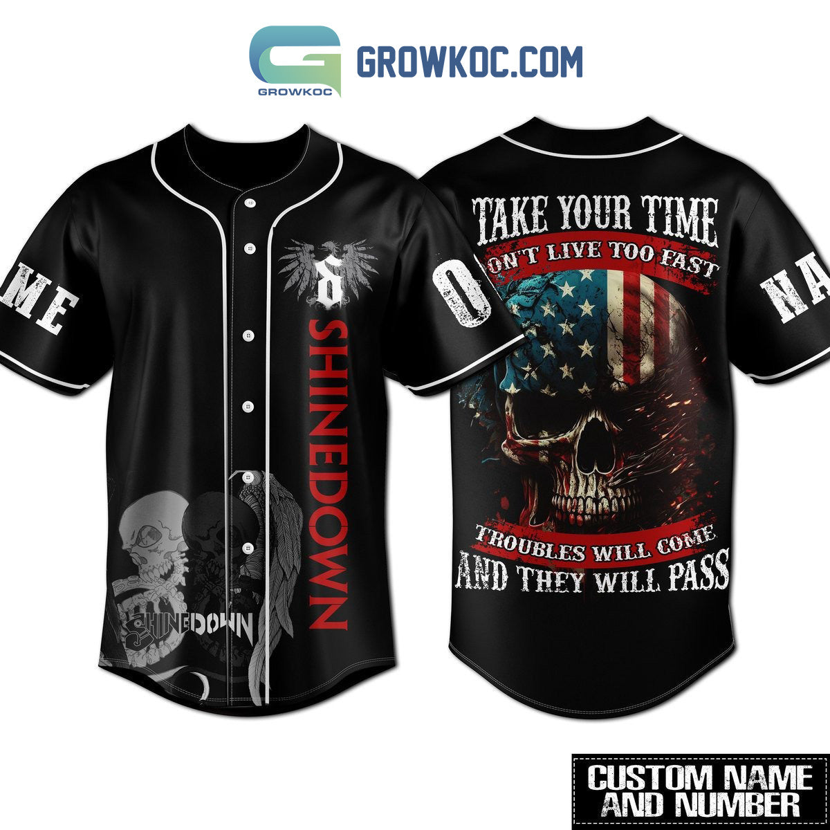 Shinedown Take Your Time Dont Live Too Fast Personalized Baseball Jersey Unisex T-shirt, Sweatshirt, Hoodie, Long Sleeve Tee - T-Shirt, Sweatshirt, Hoodie