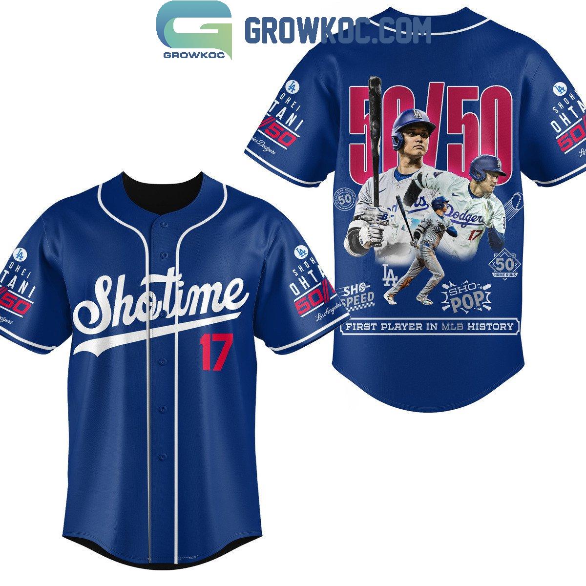 Shohei Ohtani Los Angeles Dodgers 50_50 Club First Player Baseball Jersey Unisex T-shirt, Sweatshirt, Hoodie, Long Sleeve Tee - T-Shirt, Sweatshirt, Hoodie