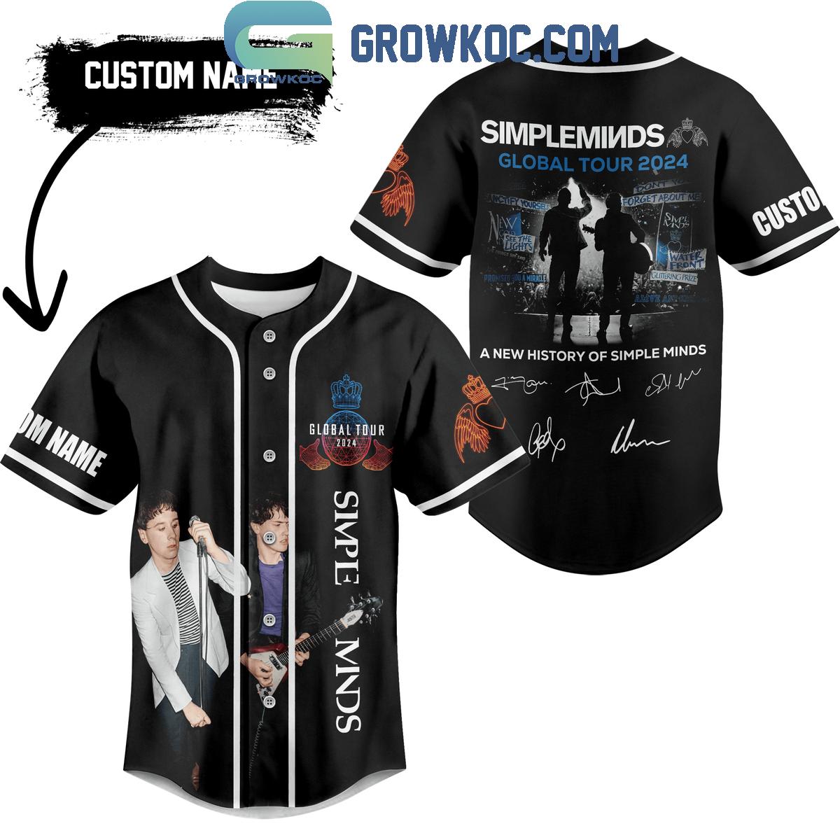 Simple Minds A New History Global Tour 2024 Personalized Baseball Jersey Unisex T-shirt, Sweatshirt, Hoodie, Long Sleeve Tee - T-Shirt, Sweatshirt, Hoodie