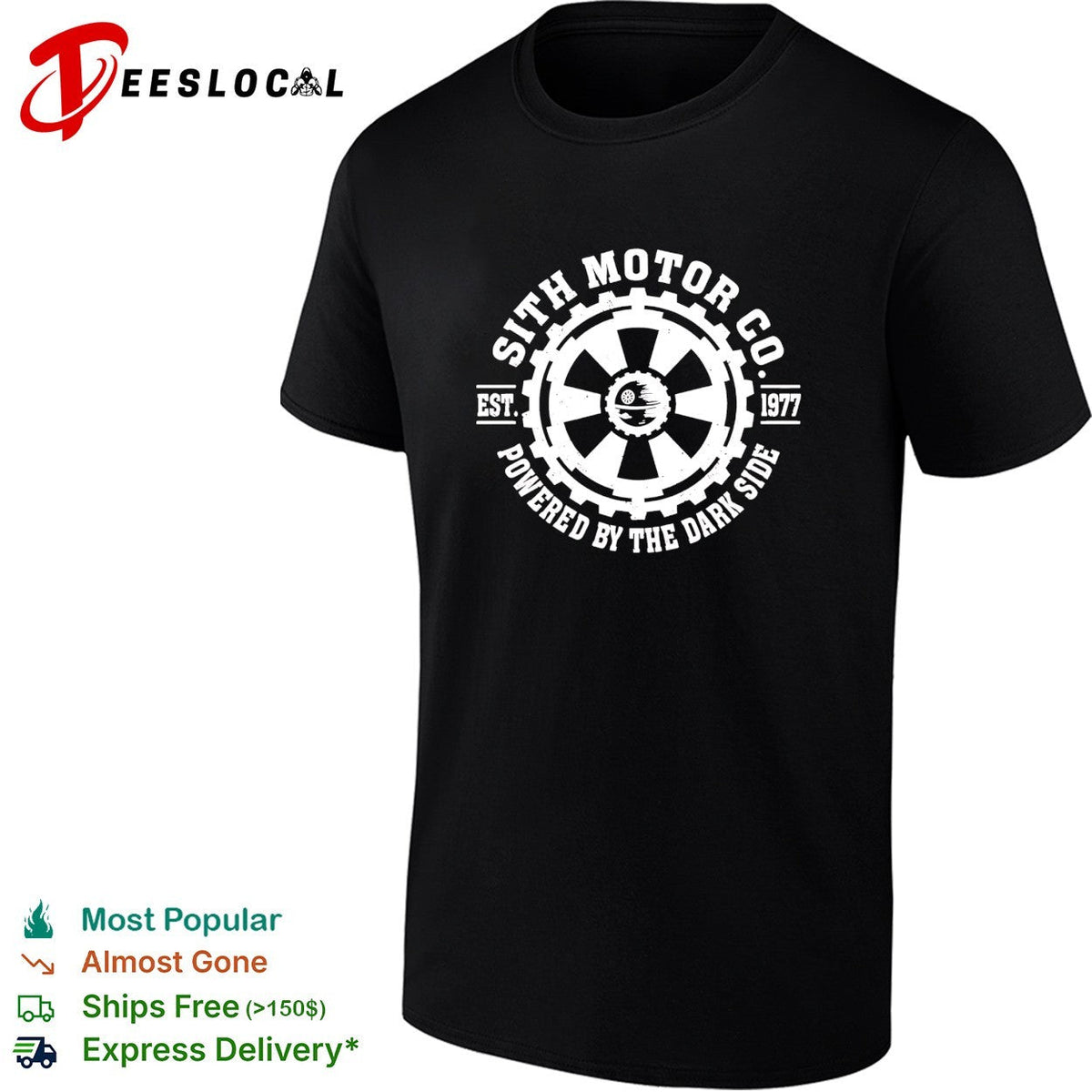 Sith Motor Co powered by the dark side 1977 shirt Unisex T-shirt, Sweatshirt, Hoodie, Long Sleeve Tee - T-Shirt, Sweatshirt, Hoodie