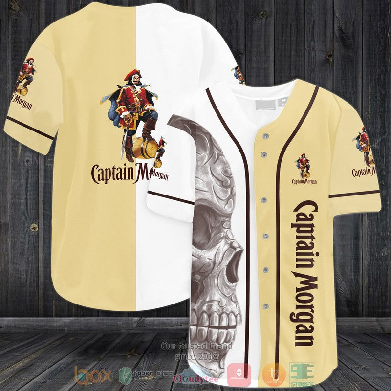 Skull Captain Morgan rum white cream Baseball shirt Unisex T-shirt, Sweatshirt, Hoodie, Long Sleeve Tee - T-Shirt, Sweatshirt, Hoodie