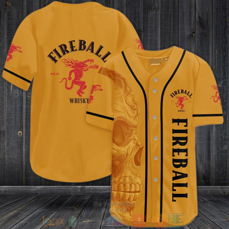 Skull Fireball Whisky Baseball shirt Unisex T-shirt, Sweatshirt, Hoodie, Long Sleeve Tee - T-Shirt, Sweatshirt, Hoodie