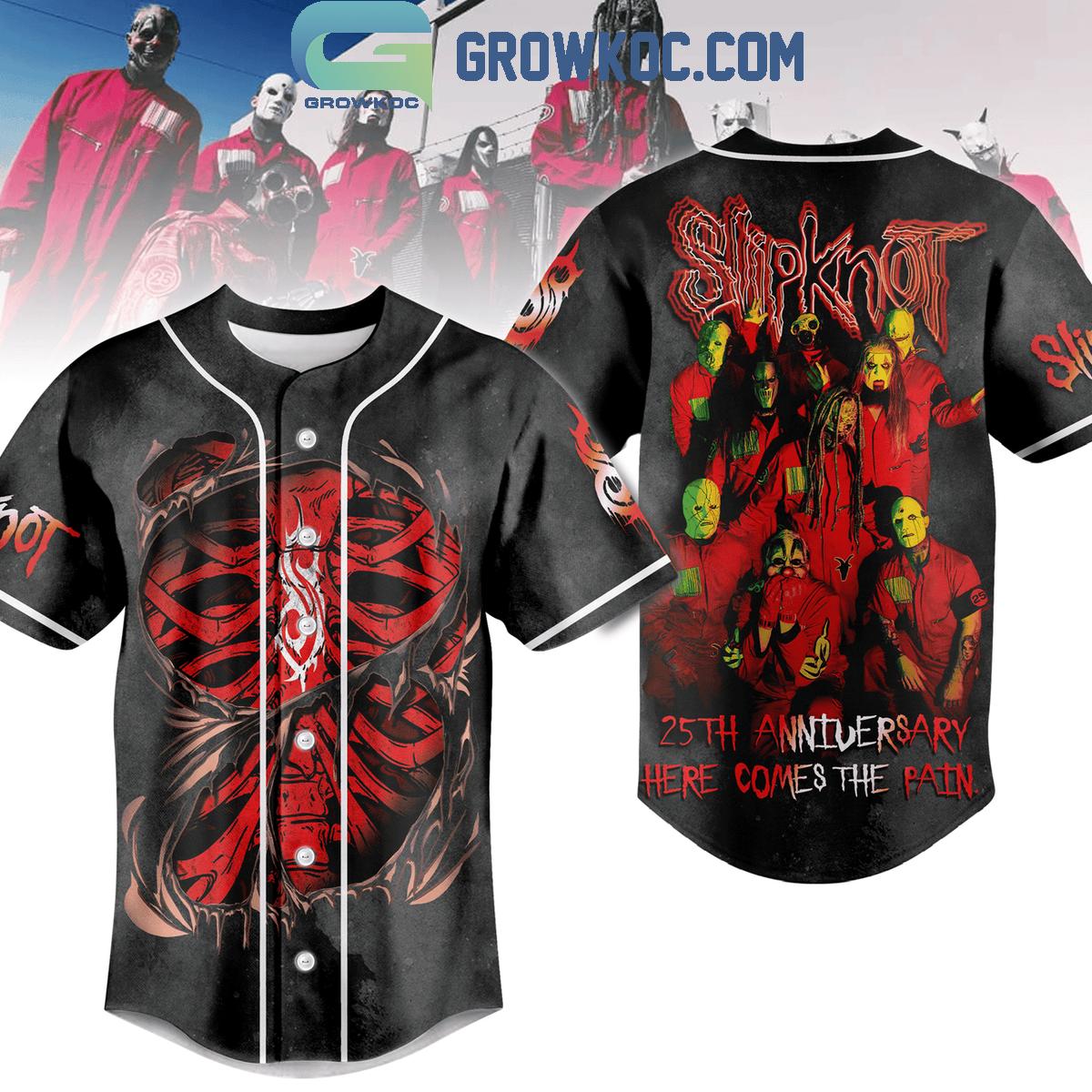 Slipknot 25th Anniversary With The 2024 Tour Celebrating Baseball Jersey Unisex T-shirt, Sweatshirt, Hoodie, Long Sleeve Tee - T-Shirt, Sweatshirt, Hoodie