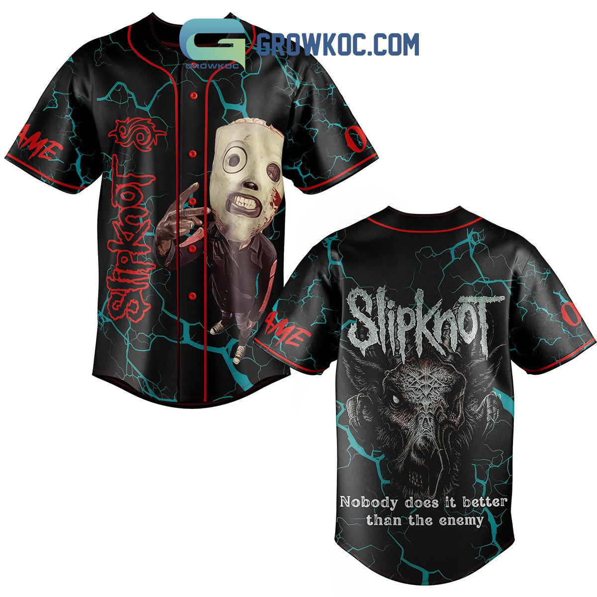 Slipknot Nobody Does It Better Than The Enemy Personalized Baseball Jersey Unisex T-shirt, Sweatshirt, Hoodie, Long Sleeve Tee - T-Shirt, Sweatshirt, Hoodie