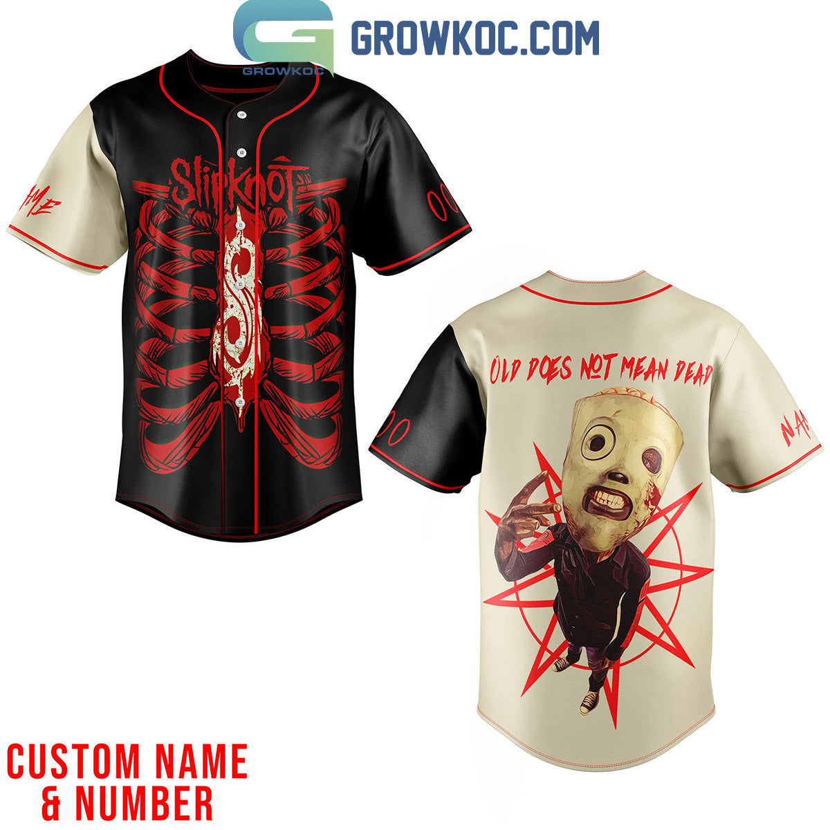 Slipknot Old Does Not Mean Dead Personalized Baseball Jersey Unisex T-shirt, Sweatshirt, Hoodie, Long Sleeve Tee - T-Shirt, Sweatshirt, Hoodie