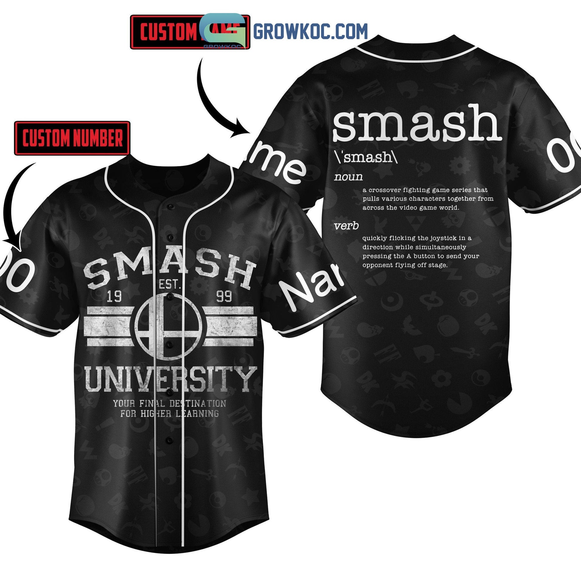 Smash EST 1999 University Your Final Destination For Higher Learning Personalized Baseball Jersey - T-Shirt, Sweatshirt, Hoodie