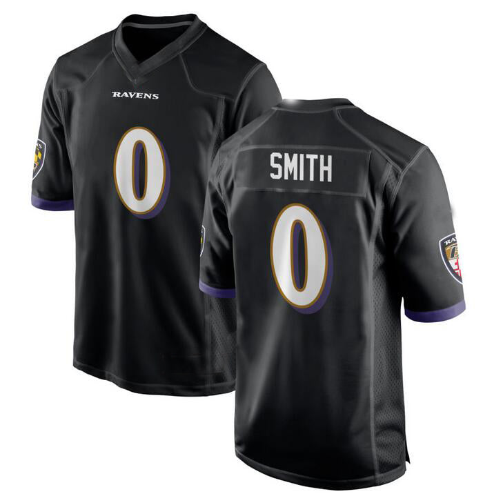 B.Ravens #0 Roquan Smith Black Alternate Game Player Jersey Stitched American Football Jerseys football jersey product view 1