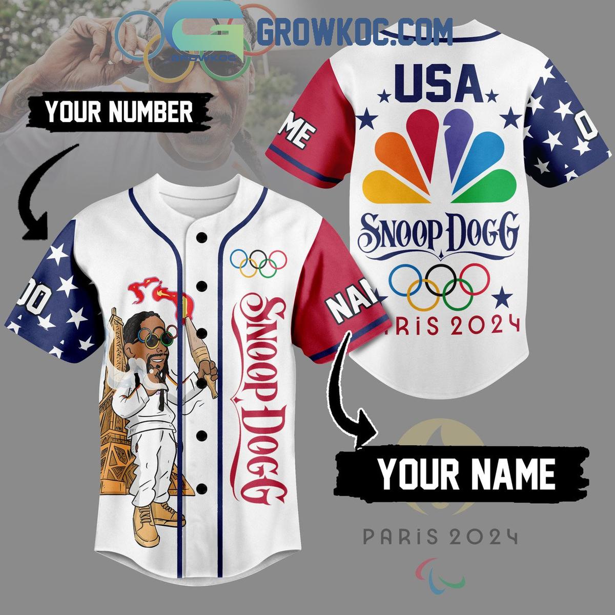 Snoop Dogg USA Icon For Paris Olympic 2024 Personalized Baseball Jersey Unisex T-shirt, Sweatshirt, Hoodie, Long Sleeve Tee - T-Shirt, Sweatshirt, Hoodie