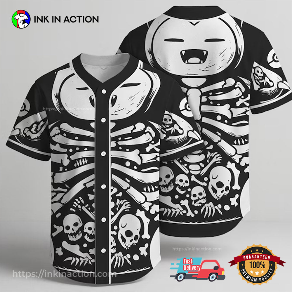 Snorlax Skeleton Graphic Baseball Jersey Unisex T-shirt, Sweatshirt, Hoodie, Long Sleeve Tee - T-Shirt, Sweatshirt, Hoodie