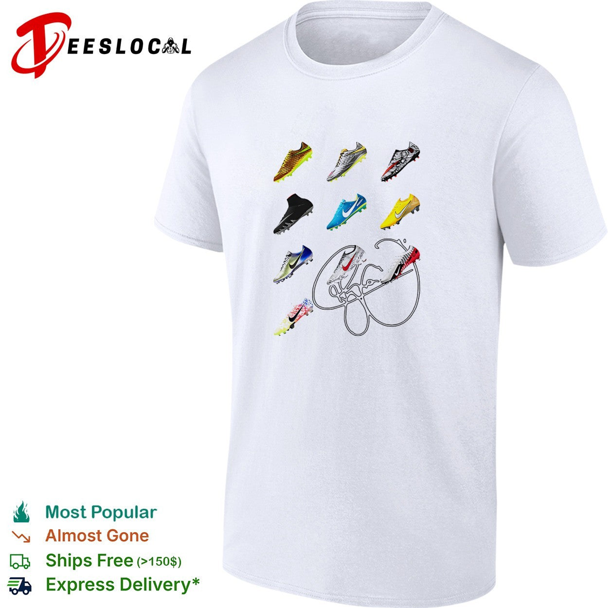 Soccer cleats collage signature shirt Unisex T-shirt, Sweatshirt, Hoodie, Long Sleeve Tee - T-Shirt, Sweatshirt, Hoodie