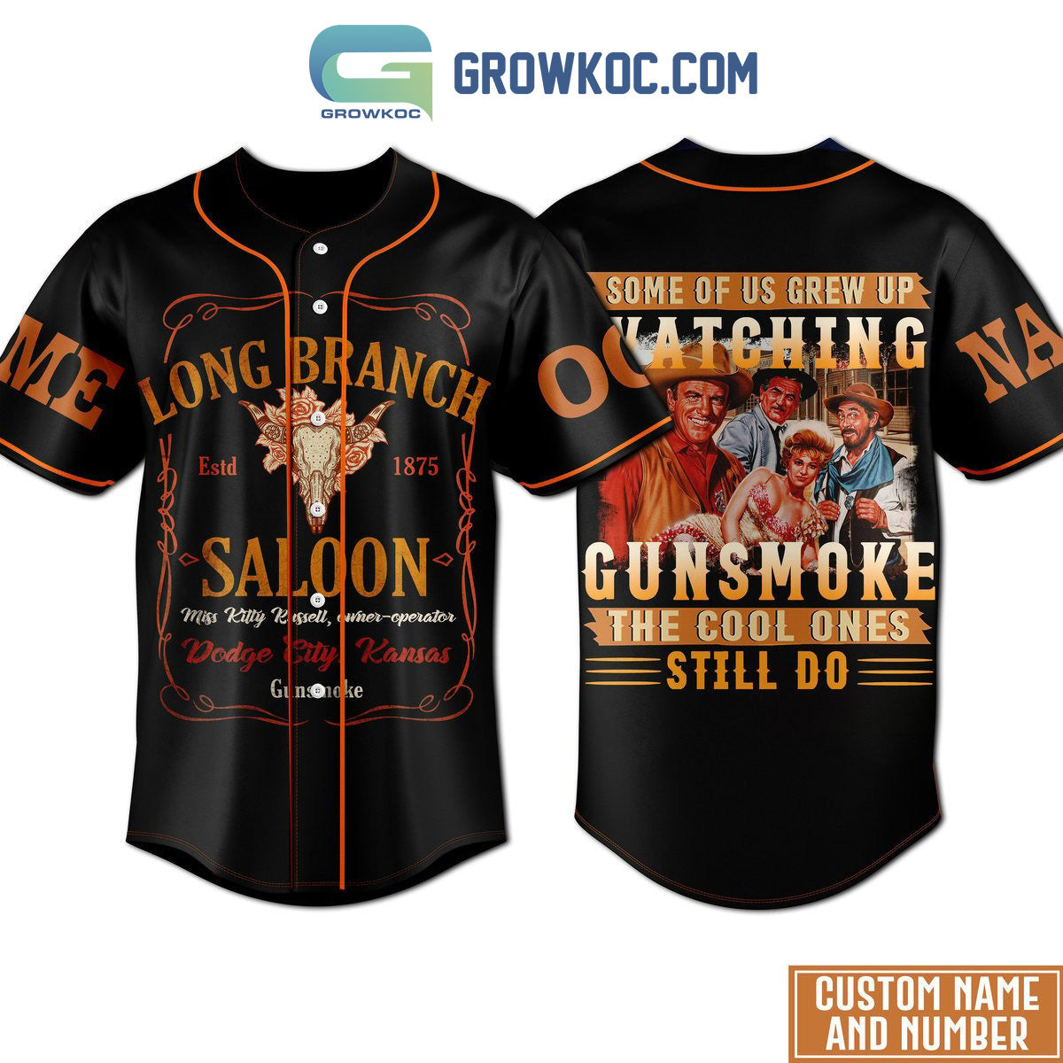Some Of Us Grew Up Watching Gunsmoke The Cool Ones Still Do Personalized Baseball Jersey Unisex T-shirt, Sweatshirt, Hoodie, Long Sleeve Tee - T-Shirt, Sweatshirt, Hoodie