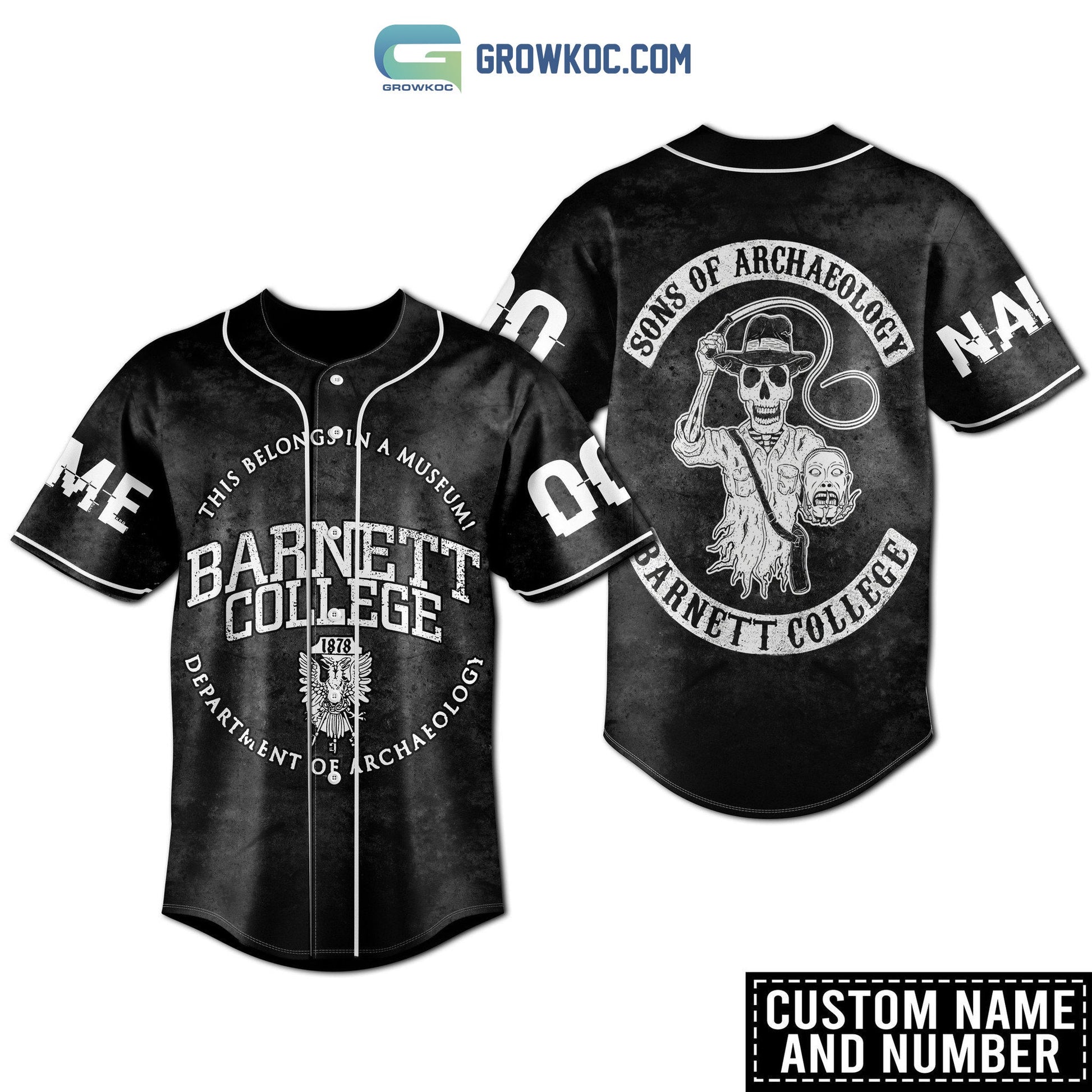 Sons Of Archaeology Barnett College Personalized Baseball Jersey Unisex T-shirt, Sweatshirt, Hoodie, Long Sleeve Tee - T-Shirt, Sweatshirt, Hoodie