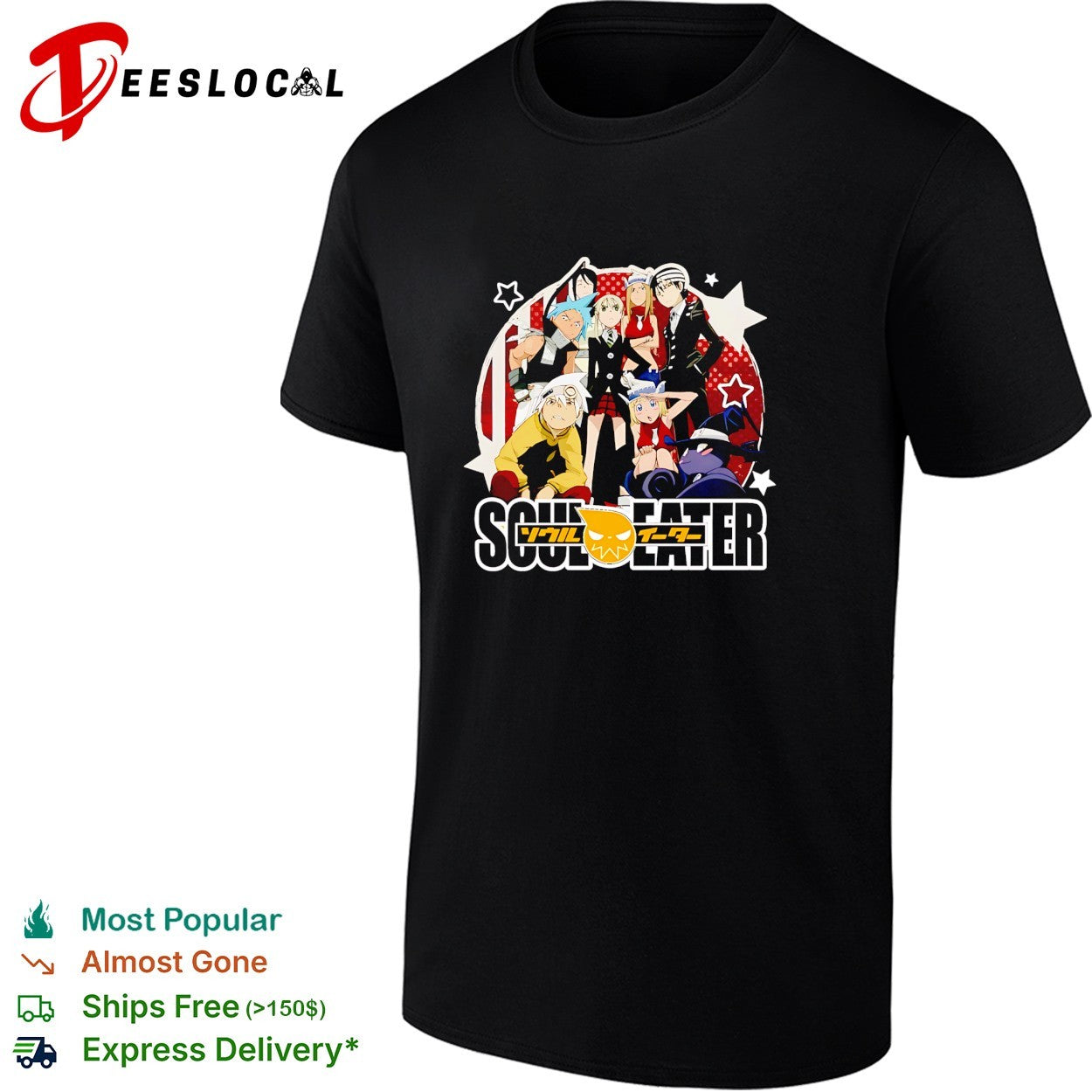 Soul Eater anime cast poster shirt Unisex T-shirt, Sweatshirt, Hoodie, Long Sleeve Tee - T-Shirt, Sweatshirt, Hoodie