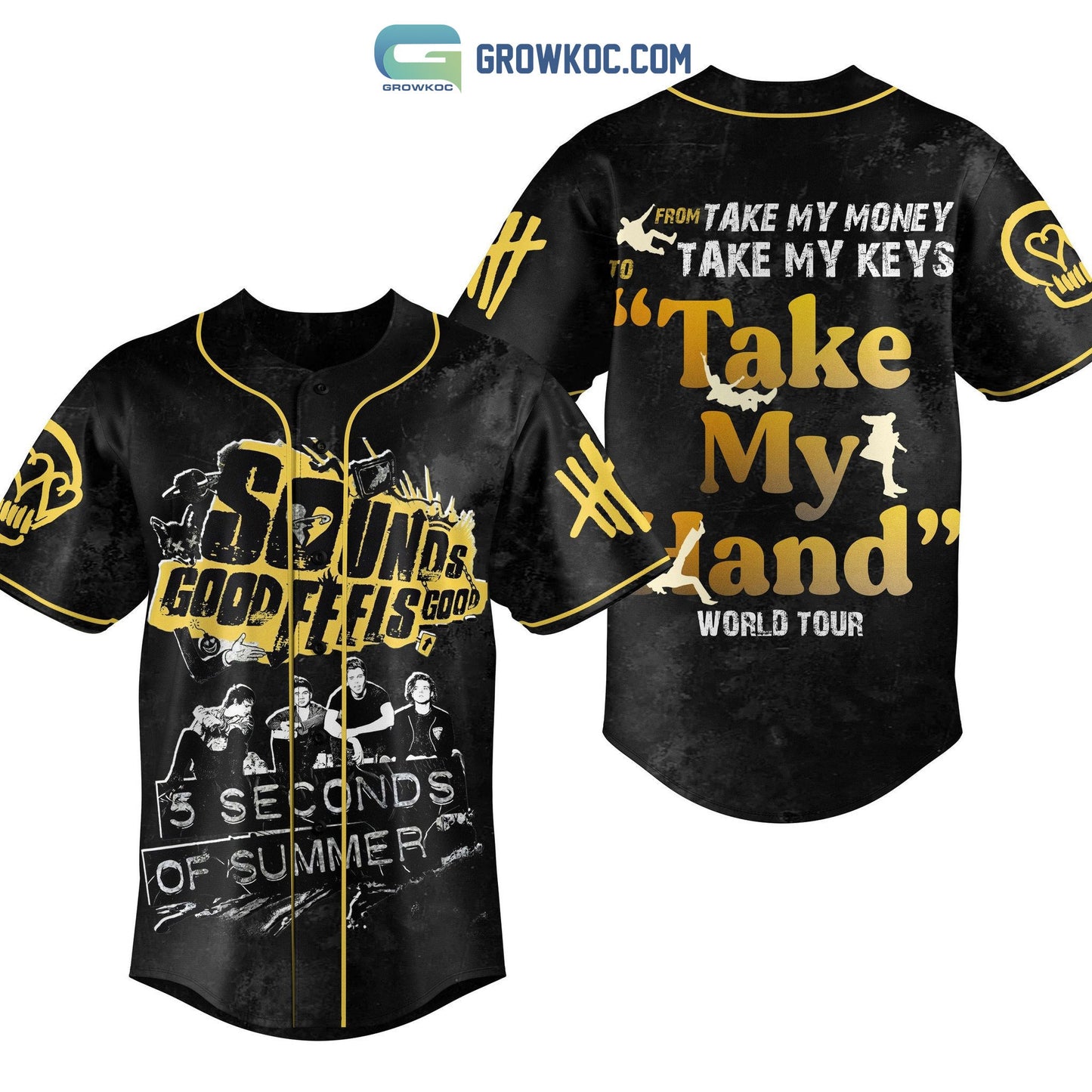 Sounds Good Feels Good 5 Seconds Of Summer Baseball Jersey Unisex T-shirt, Sweatshirt, Hoodie, Long Sleeve Tee - T-Shirt, Sweatshirt, Hoodie