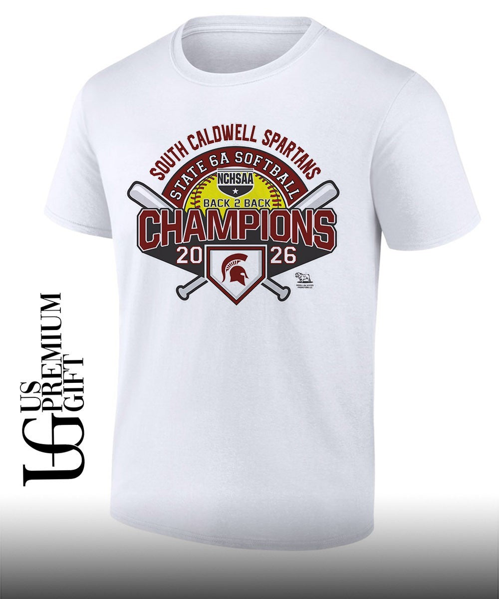 South Caldwell Spartans Back-to-back NCHSAA 6A Softball State Champions 2026 shirt Unisex T-shirt, Sweatshirt, Hoodie, Long Sleeve Tee - T-Shirt, Sweatshirt, Hoodie