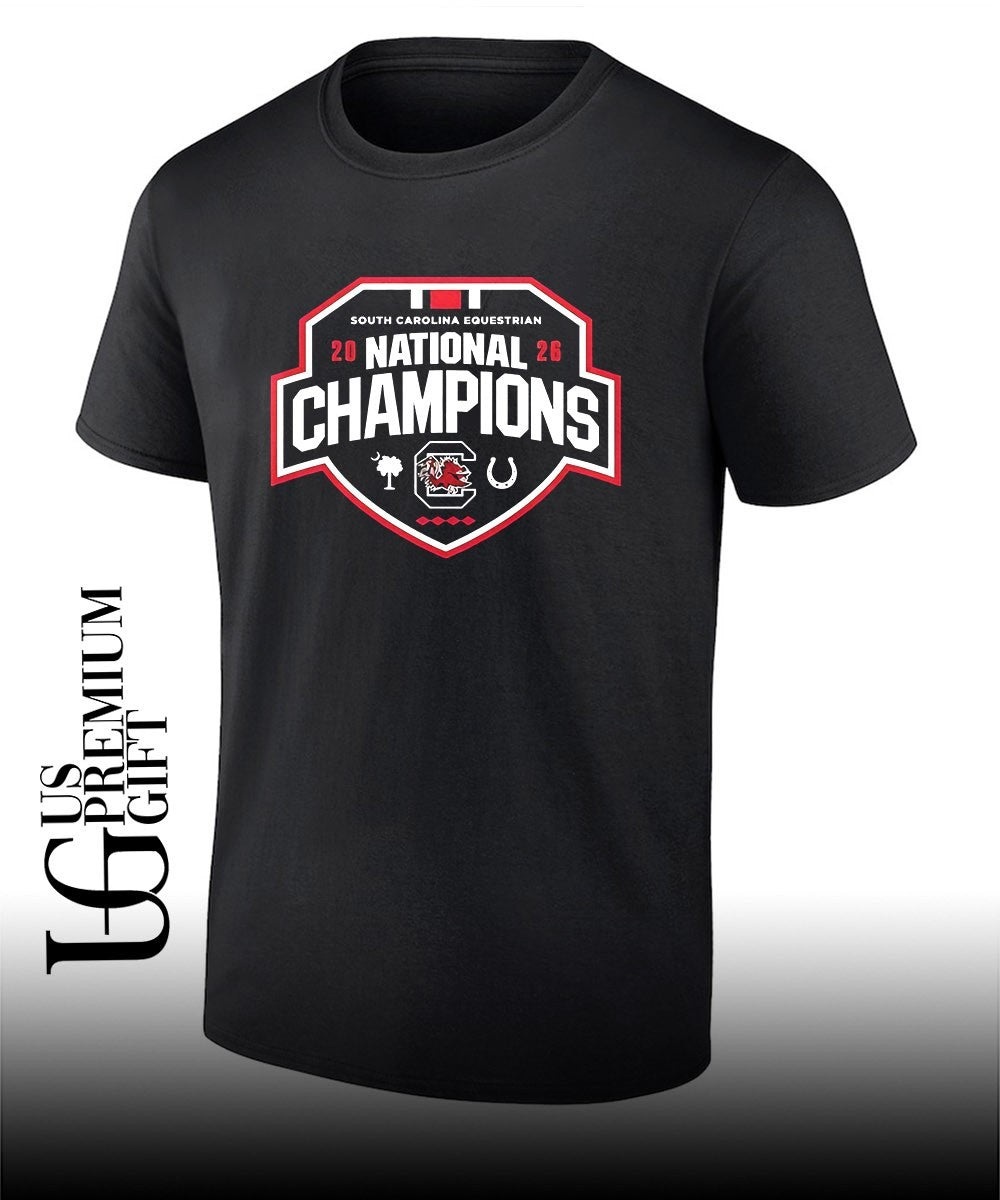 South Carolina Equestrian 20 26 National Champions Gamecock Team logo shirt Unisex T-shirt, Sweatshirt, Hoodie, Long Sleeve Tee - T-Shirt, Sweatshirt, Hoodie
