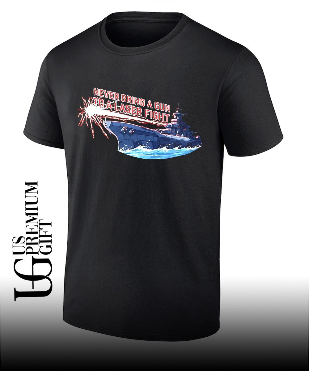 Space Battleship Yamato Never Bring a Gun to a Laser Fight shirt Unisex T-shirt, Sweatshirt, Hoodie, Long Sleeve Tee - T-Shirt, Sweatshirt, Hoodie