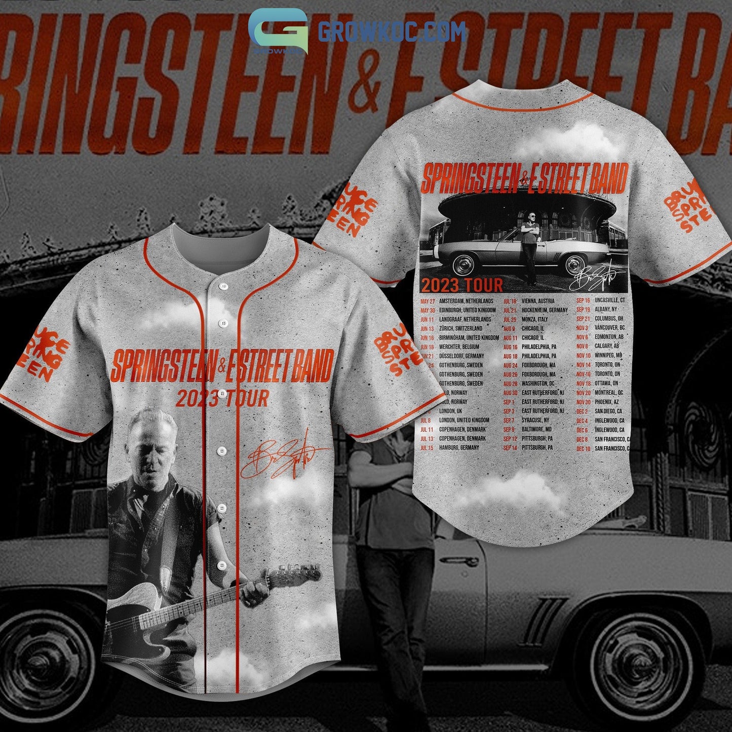 Springstreen&Estreet Band 2023 Tour Baseball Jersey Unisex T-shirt, Sweatshirt, Hoodie, Long Sleeve Tee - T-Shirt, Sweatshirt, Hoodie