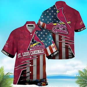 St Louis Cardinals MLB American Flag Hawaiian Shirt Saleoff, St Louis Cardinals Hawaiian Shirt - T-Shirt, Sweatshirt, Hoodie