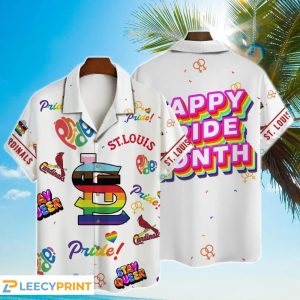 St Louis Cardinals MLB Happy Pride Month Hawaiian Shirt, Cardinals Hawaiian Shirt Unisex T-shirt, Sweatshirt, Hoodie, Long Sleeve Tee - T-Shirt, Sweatshirt, Hoodie