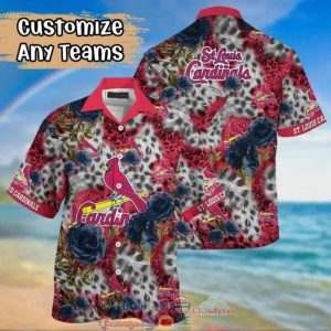 St Louis Cardinals MLB Leopard Rose Hawaiian Shirt, Cardinals Hawaiian Shirt Unisex T-shirt, Sweatshirt, Hoodie, Long Sleeve Tee - T-Shirt, Sweatshirt, Hoodie