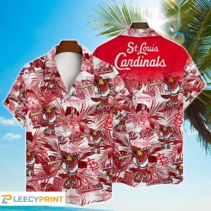 St Louis Cardinals MLB Mascot Hibiscus Pattern Hawaiian Shirt, Cardinals Hawaiian Shirt Unisex T-shirt, Sweatshirt, Hoodie, Long Sleeve Tee - T-Shirt, Sweatshirt, Hoodie