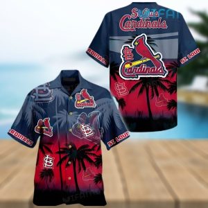 St Louis Cardinals Palm Tree Logo Hawaiian Shirt, St Louis Cardinals Hawaiian Shirt Unisex T-shirt, Sweatshirt, Hoodie, Long Sleeve Tee - T-Shirt, Sweatshirt, Hoodie