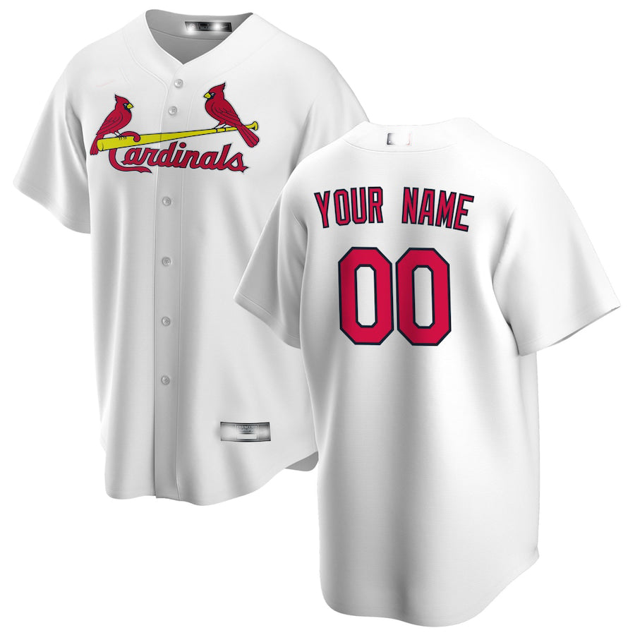 Custom St. Louis Cardinals White Home Replica Custom Jersey Baseball Jerseys baseball jersey product view 1