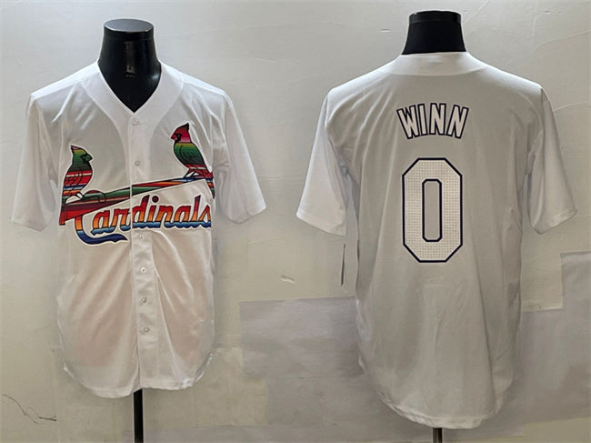 St. Louis Cardinals #0 Masyn Winn White Cool Base Stitched Baseball Jersey baseball jersey product view 1