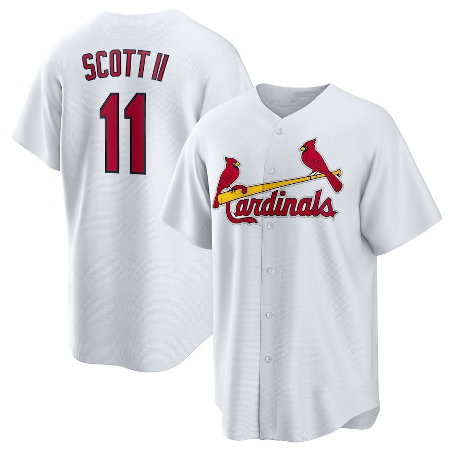 St. Louis Cardinals #11 Victor Scott II Home Replica Jersey - White Stitched Baseball Jersey baseball jersey product view 1