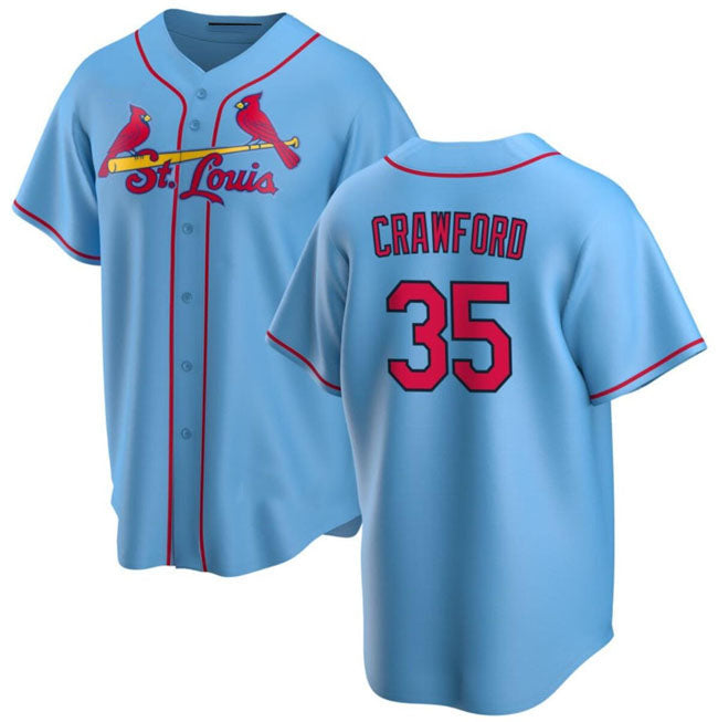 St. Louis Cardinals #35 Brandon Crawford Blue Cool Base Stitched Baseball Jersey baseball jersey product view 1