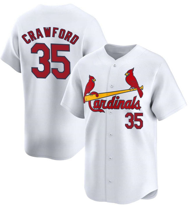 St. Louis Cardinals #35 Brandon Crawford White Home Limited Stitched Baseball Jersey baseball jersey product view 1