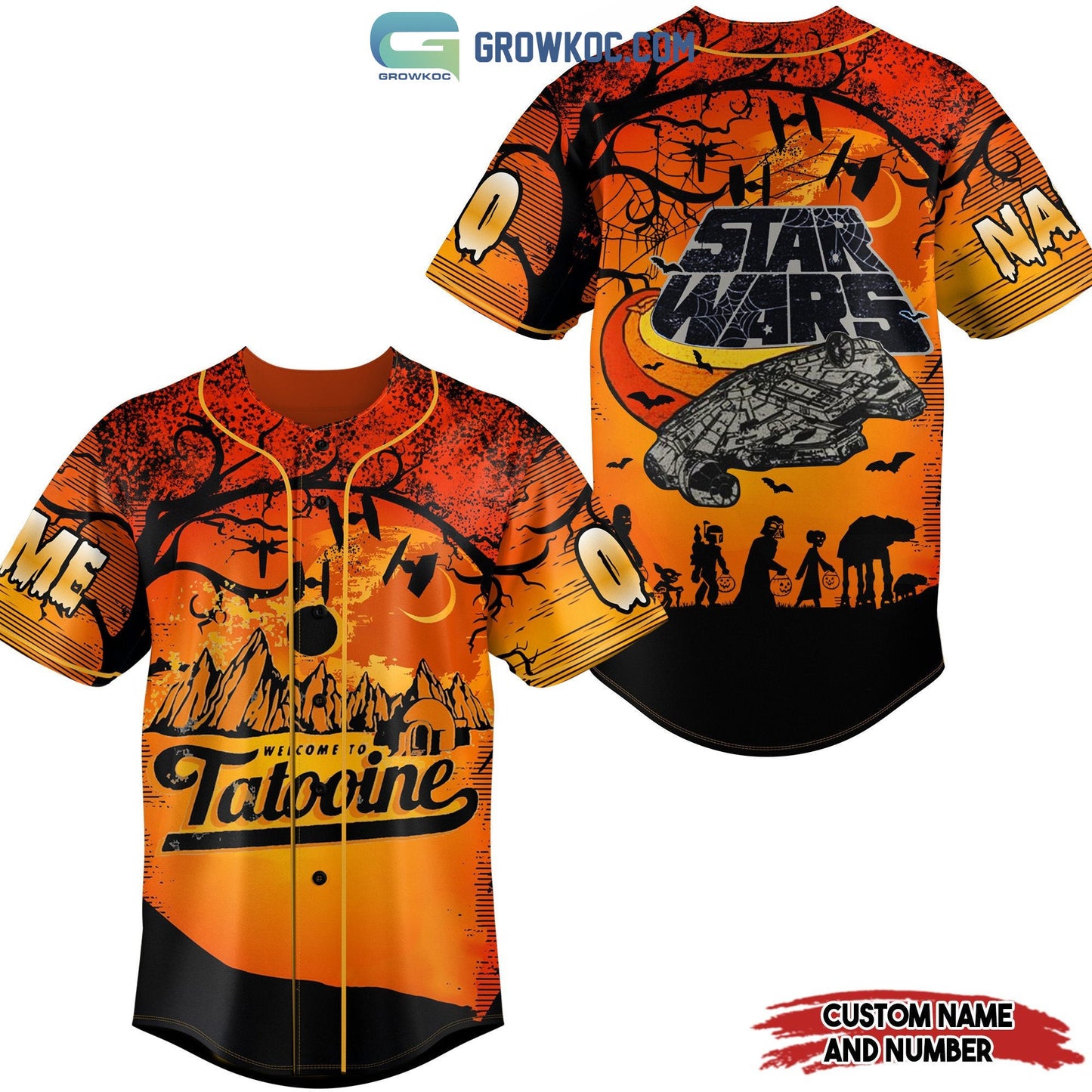Star War Welcome To Tatooine Halloween Personalized Baseball Jersey Unisex T-shirt, Sweatshirt, Hoodie, Long Sleeve Tee - T-Shirt, Sweatshirt, Hoodie