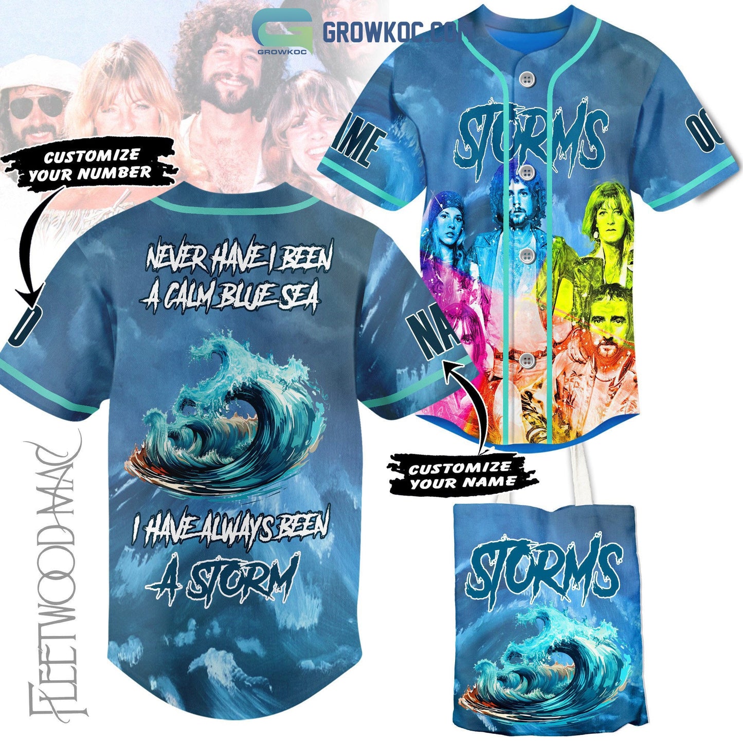 Storms Never Have I Been A Calm Blue Sea I Have Always Been A Storm Personalized Baseball Jersey - T-Shirt, Sweatshirt, Hoodie