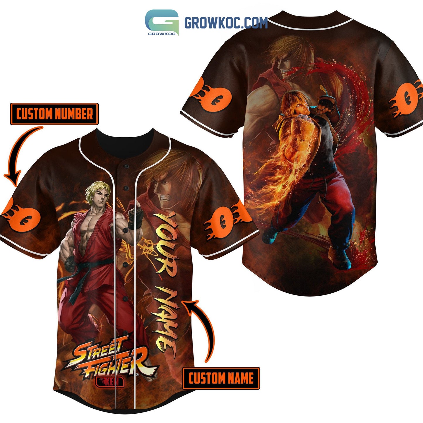 Street Fighter Capcom Personalized Baseball Jersey Unisex T-shirt, Sweatshirt, Hoodie, Long Sleeve Tee - T-Shirt, Sweatshirt, Hoodie