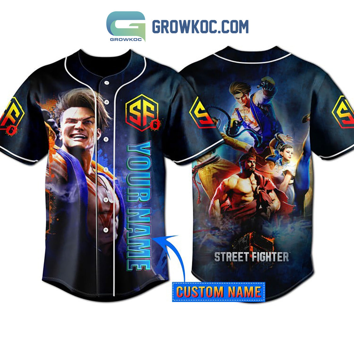 Street Fighter Game Personalized Baseball Jersey Unisex T-shirt, Sweatshirt, Hoodie, Long Sleeve Tee - T-Shirt, Sweatshirt, Hoodie