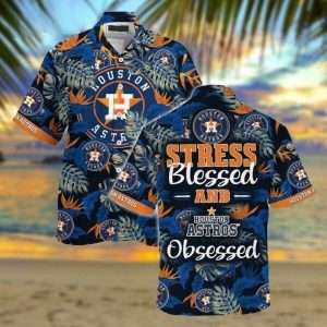 Stress Blessed Houston Astros Hawaiian Shirt, Astros Blue Tropical Jungle Gift for MLB Fans, Hawaiian Shirts Houston, Houston Astros Hawaiian Shirt, Astros Hawaiian Shirt - T-Shirt, Sweatshirt, Hoodie
