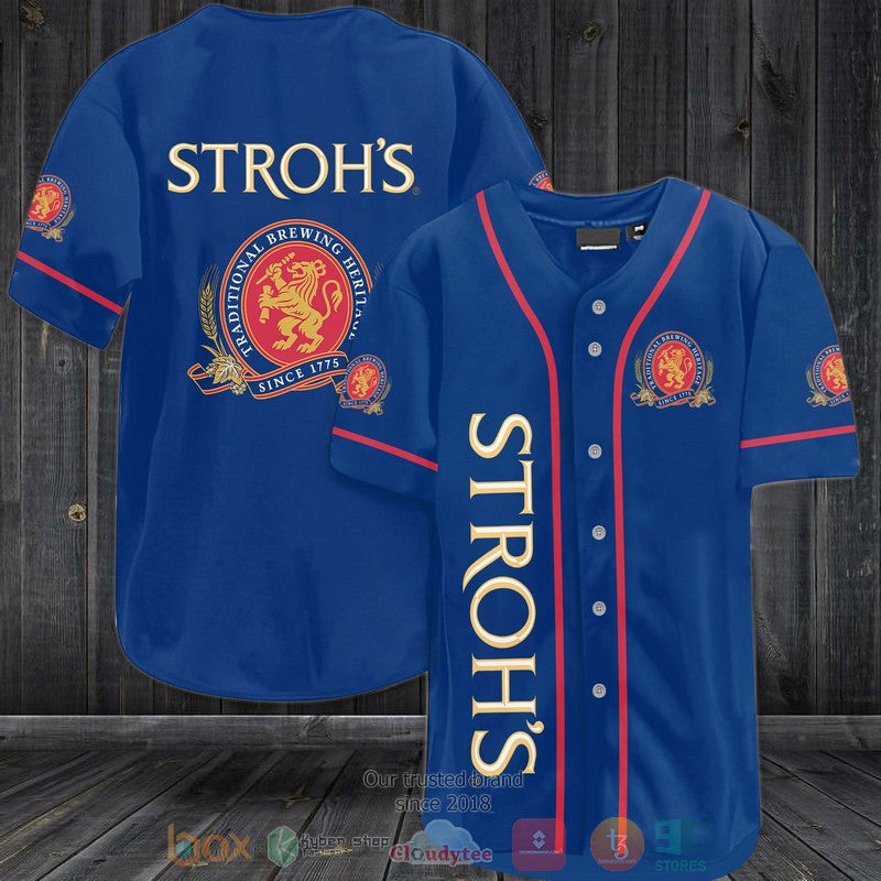 Stroh's Beer blue Baseball shirt Unisex T-shirt, Sweatshirt, Hoodie, Long Sleeve Tee - T-Shirt, Sweatshirt, Hoodie