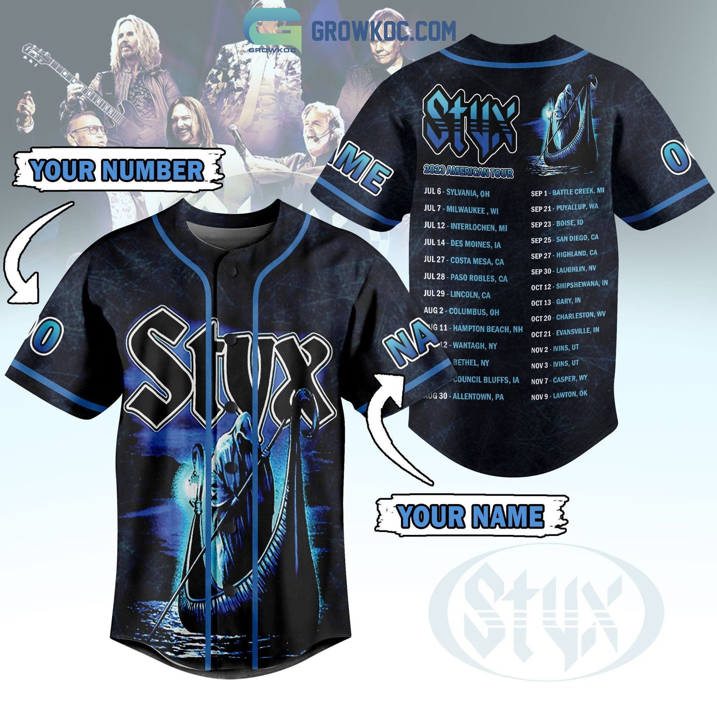 Stux 2023 American Tour Personalized Baseball Jersey Unisex T-shirt, Sweatshirt, Hoodie, Long Sleeve Tee - T-Shirt, Sweatshirt, Hoodie