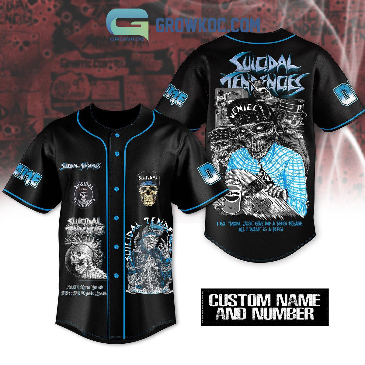 Suicidal Tendencies Just Give Me A Pepsi Please All I Want Is A Pepsi Personalized Baseball Jersey - T-Shirt, Sweatshirt, Hoodie