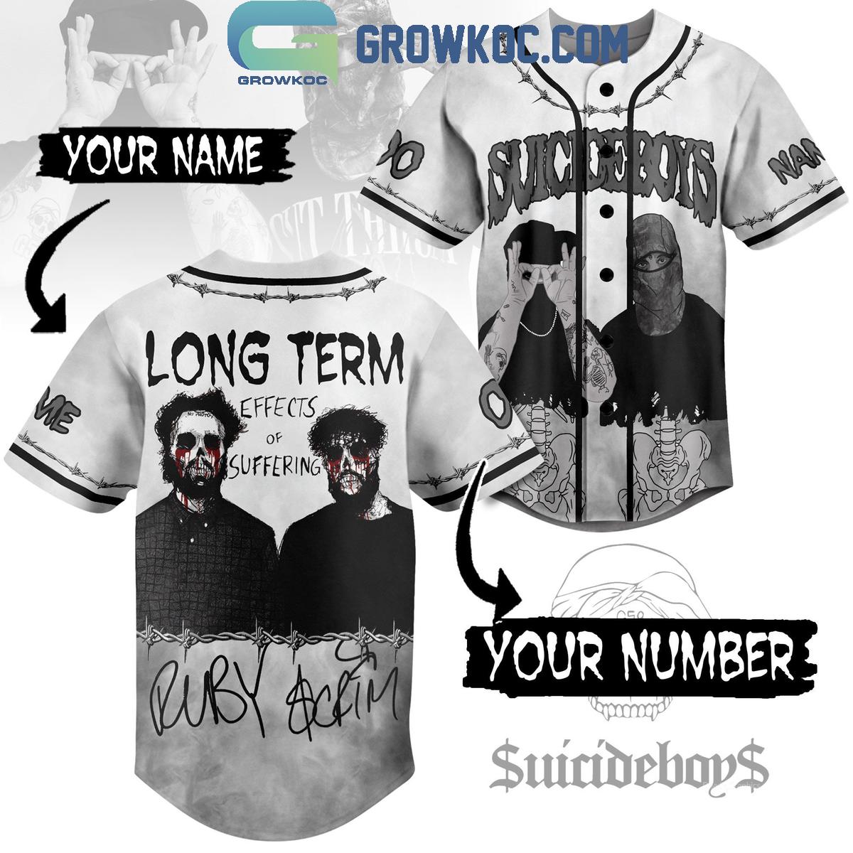 Suicideboys Long Term Effects Of Suffering Personalized Baseball Jersey Unisex T-shirt, Sweatshirt, Hoodie, Long Sleeve Tee - T-Shirt, Sweatshirt, Hoodie