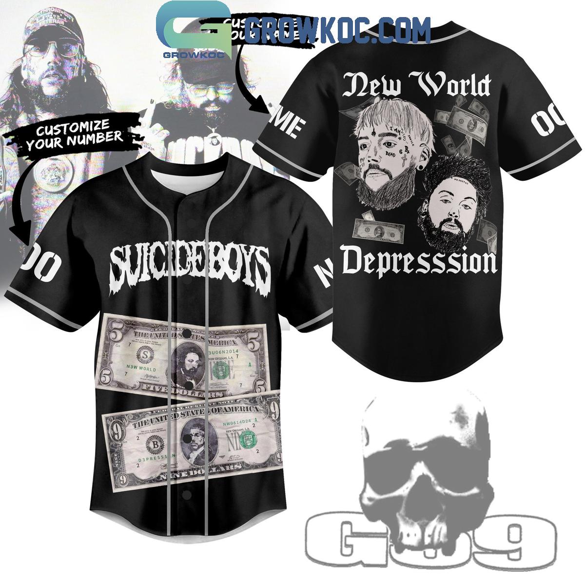 Suicideboys New World Depression Fan Personalized Baseball Jersey Unisex T-shirt, Sweatshirt, Hoodie, Long Sleeve Tee - T-Shirt, Sweatshirt, Hoodie