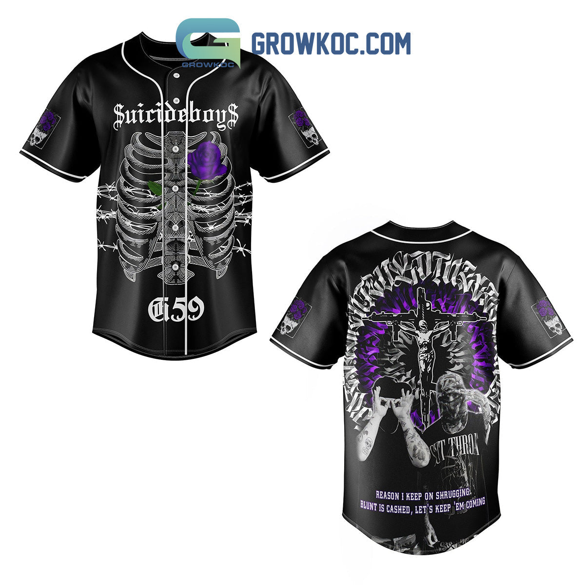 Suicideboys Reason I Keep On Shrugging Blunt Is Cashed Lets Keep Em Coming Baseball Jersey - T-Shirt, Sweatshirt, Hoodie